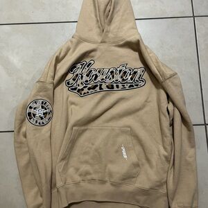 Houston Astros Logo Beige Hooded Sweatshirt